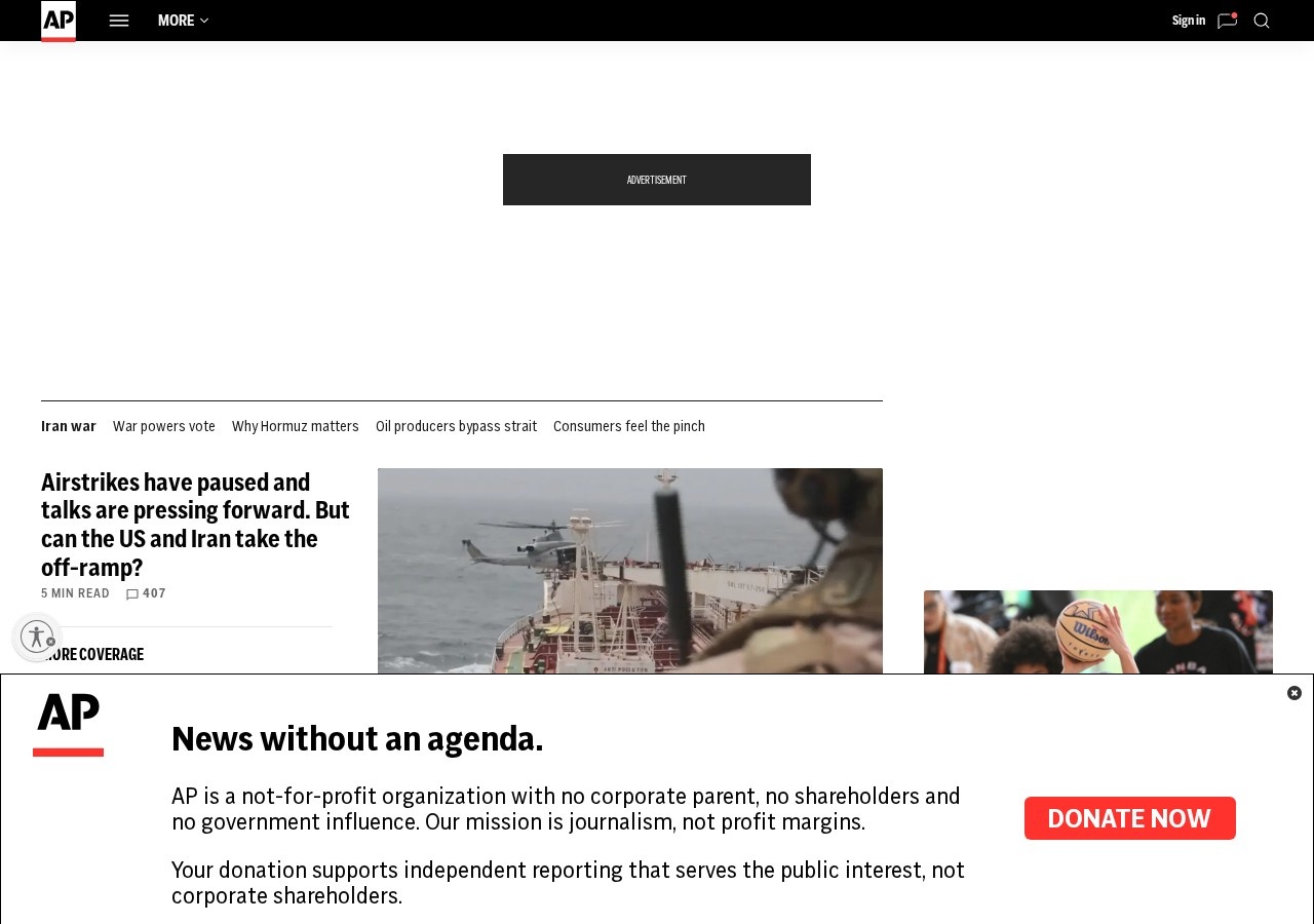 Screenshot of apnews.com captured during the latest DarkOra website safety scan