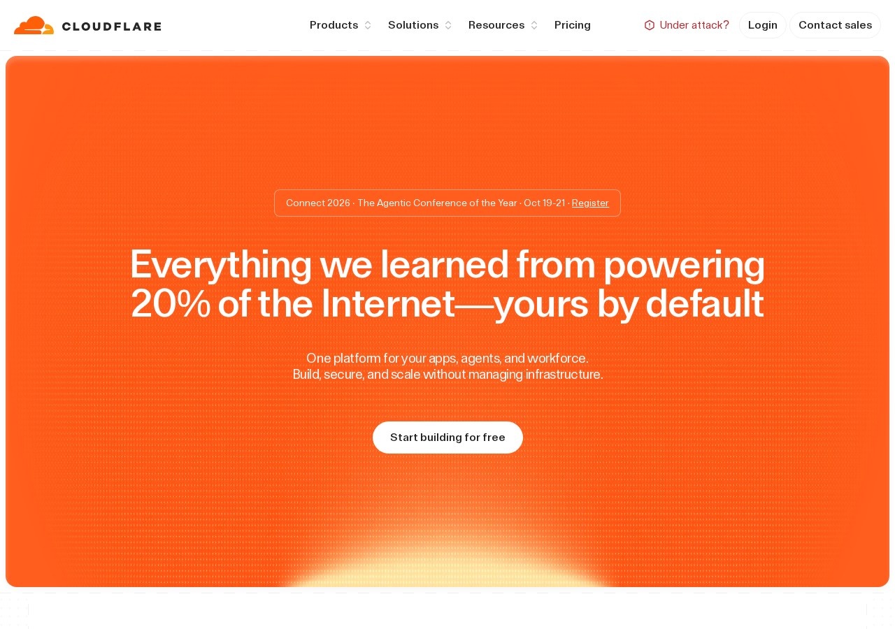 Screenshot of cloudflare.com captured during the latest DarkOra scan
