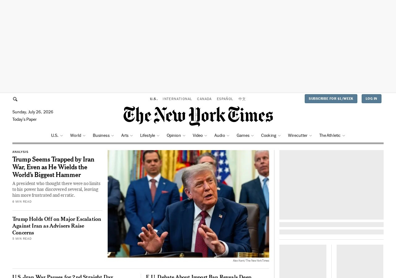 Screenshot of nytimes.com captured during the latest DarkOra website safety scan