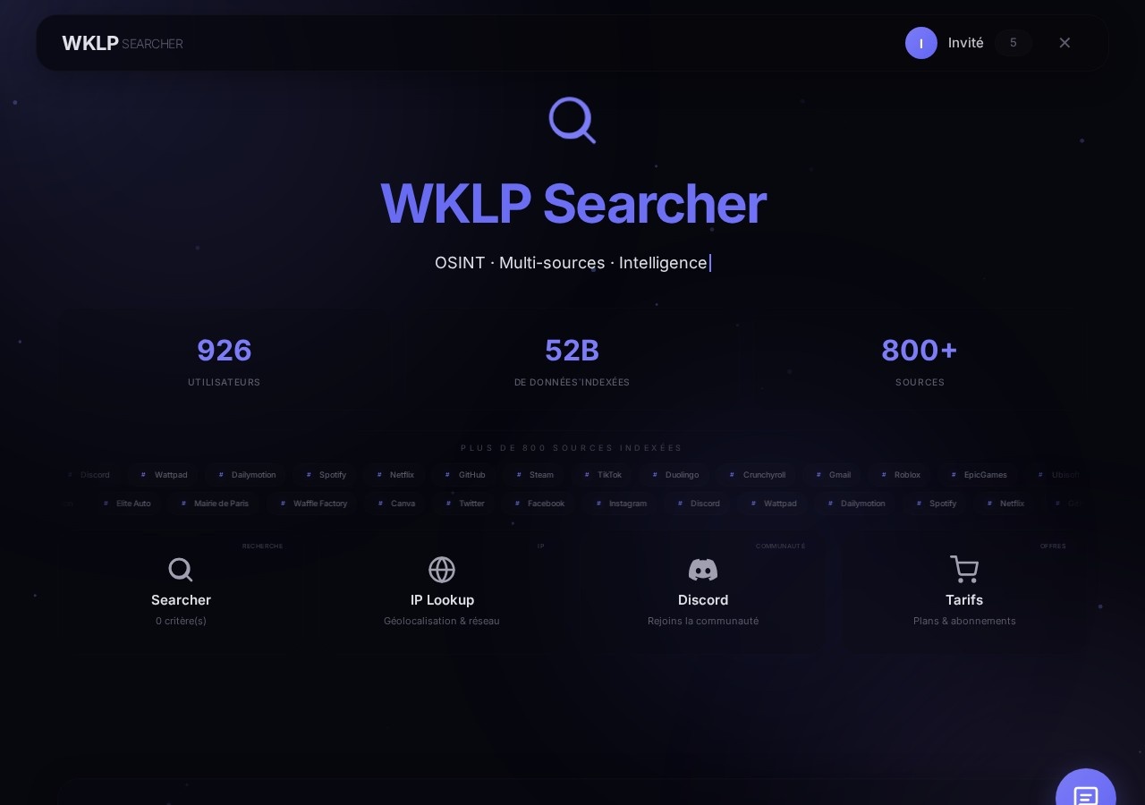 Screenshot of wklp-searcher.xyz captured during the latest DarkOra website safety scan