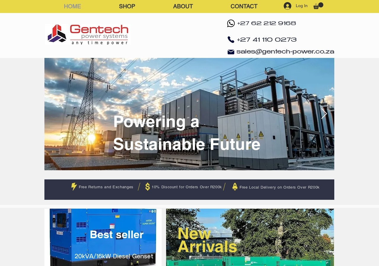 Screenshot of www.gentech-power.co.za captured during the latest DarkOra website safety scan