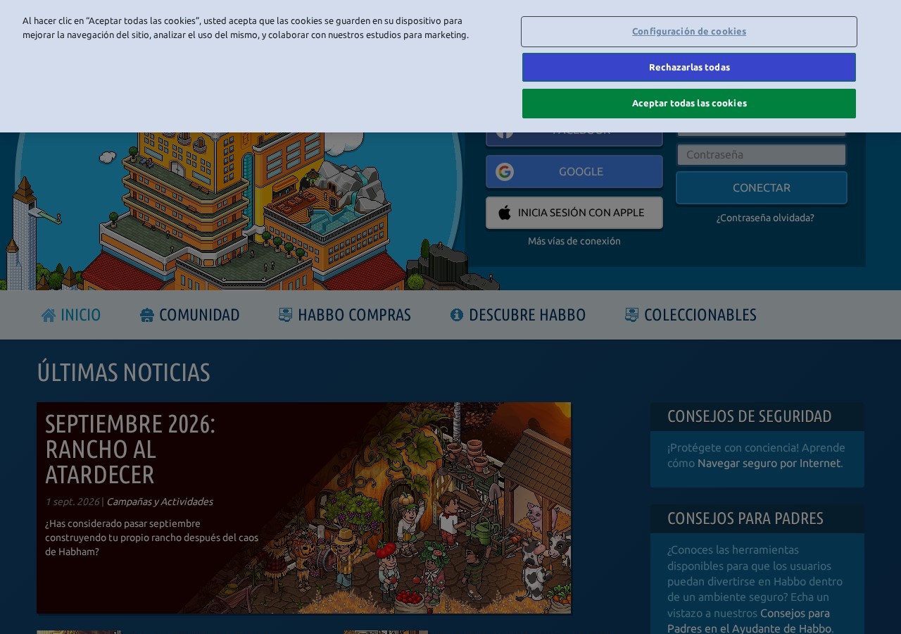 Screenshot of www.habbo.es captured during the latest DarkOra website safety scan