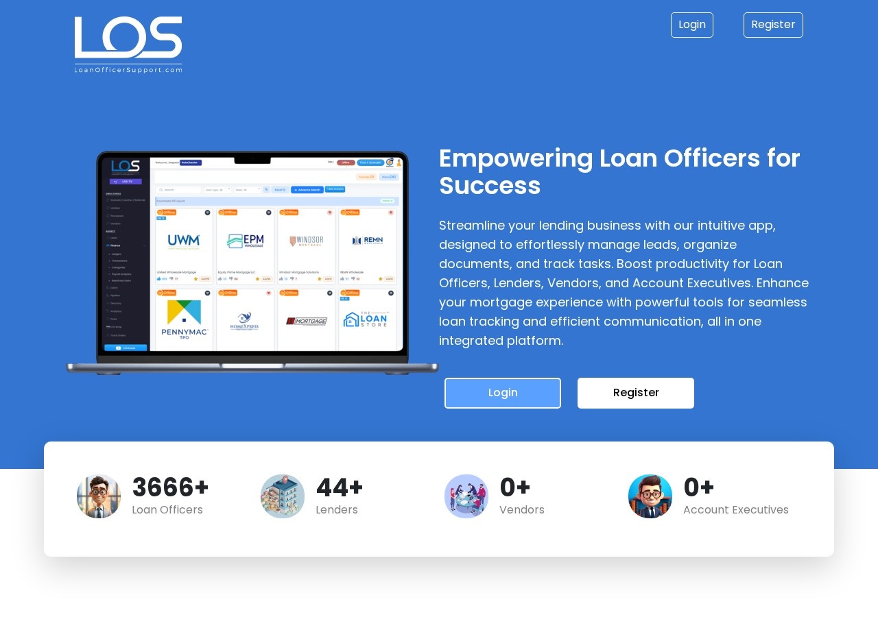 Screenshot of www.loanofficersupport.com captured during the latest DarkOra website safety scan