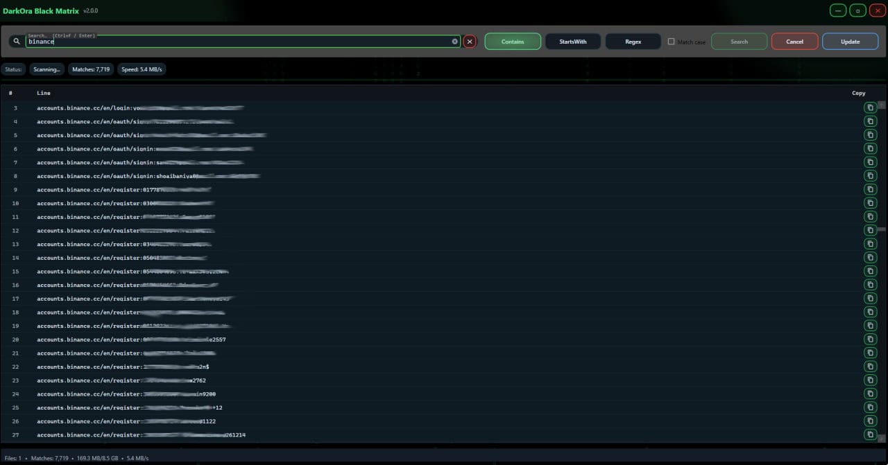 ALIEN TXTBase - DarkOra Black Matrix - Pantalla